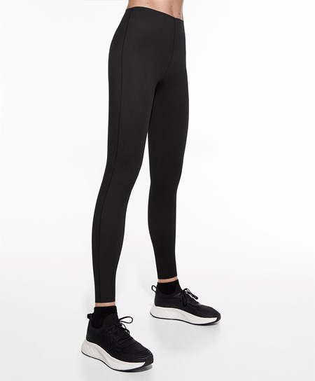 Black Oysho Extra-compressive Core Control 65cm Ankle-length Leggings | TZLF08296
