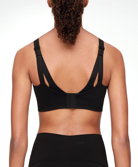 Black Oysho Firm-support Sports Bra | FQPR74561