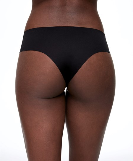 Black Oysho Invisible Laser-cut Brazilian Briefs | WTFI34079