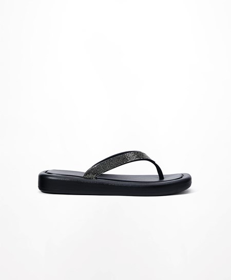 Black Oysho Jewel Beach Sandals | HVGO98027
