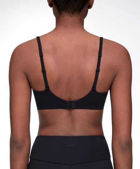 Black Oysho Light-support Sports Bra | DCIJ06598