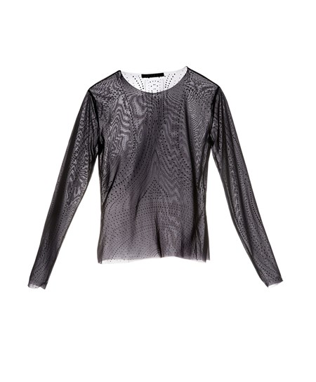 Black Oysho Semi-sheer Dotted Top | ZAFR20731
