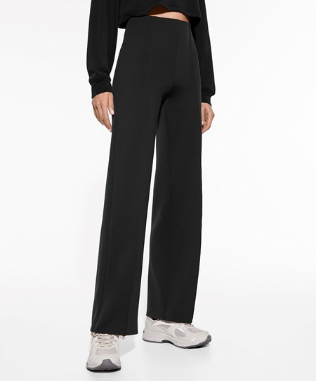 Black Oysho Straight Trousers In High-strength Fabric | EBWZ80754