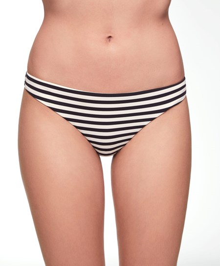 Black Oysho Stripe Piqué Brazilian Bikini Briefs | ESDR46527