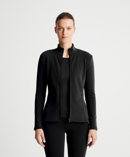 Black Oysho Super Extra Warm Running Jacket | DPMN40586