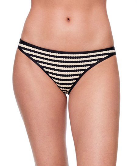 Black Oysho Textured Stripe Classic Bikini Briefs | TAEJ16983