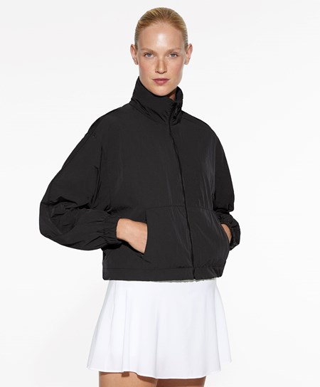 Black Oysho Water-repellent Jacket | YGWO83714