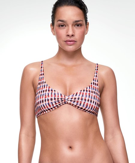 Bright Burnt Orange Oysho Extra Soft Halter Bikini Top | XMDT95842