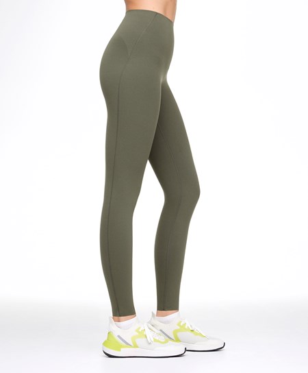 Dark Khaki Oysho Compressive Core Control Ankle-length Leggings | VXSQ28357