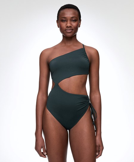 Deep Green Oysho Asymmetric Trikini | BPCF42367