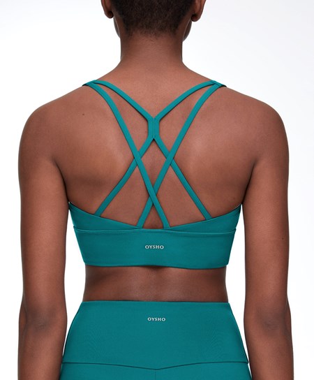 Duck Green Oysho Medium-support Sports Bra With Cups | IFYD21396