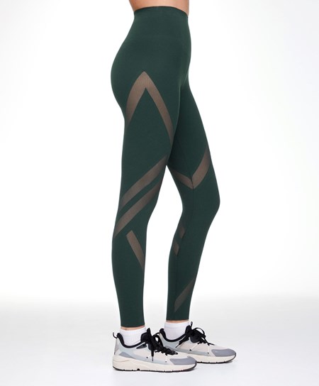 Emerald Green Oysho Tulle Compressive 65cm Ankle-length Leggings | AQBO51083