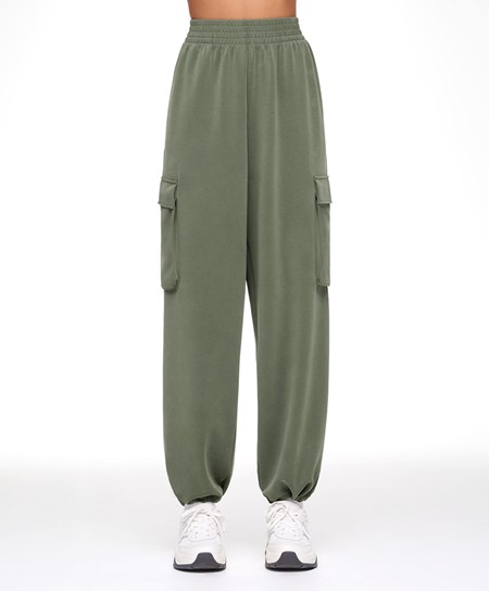 Khaki Oysho Soft-touch Modal Cargo Joggers | UXRE12308