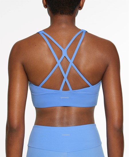 Lavender Oysho Medium-support Sports Bra With Cups | ZIXQ72165