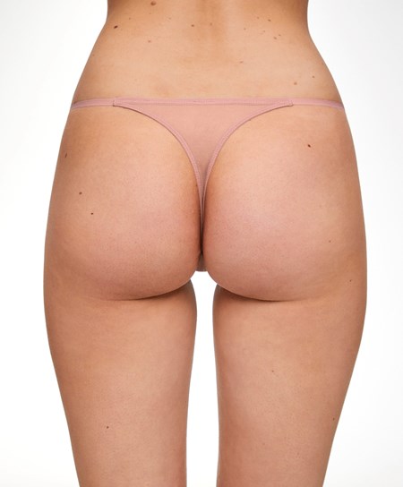 Mid Dusty Rosette Oysho Strappy Tulle Thong | NLES23768