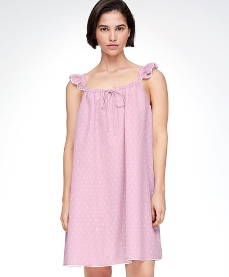 Mid-rosette Oysho Plumeti Short Nightdress | SGXQ76084