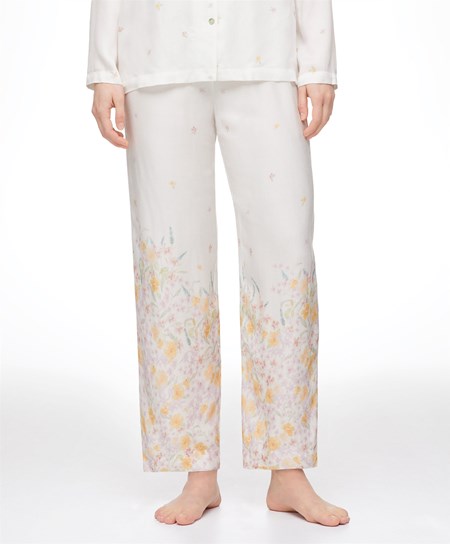 Pale Mauve Oysho Floral Print Trousers | FVKZ65480