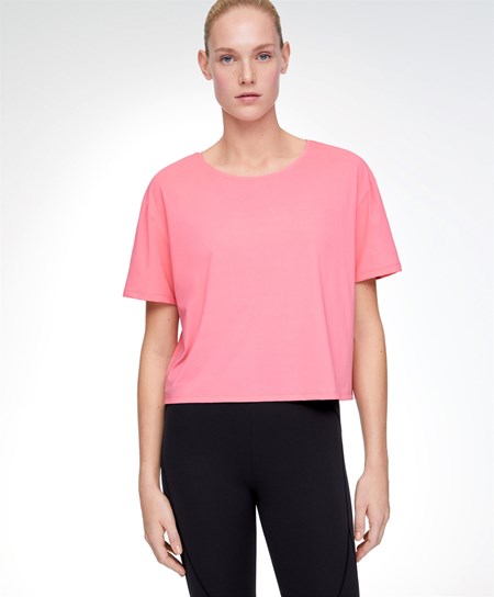 Pink Oysho Short-sleeved Technical T-shirt | QAPF19254
