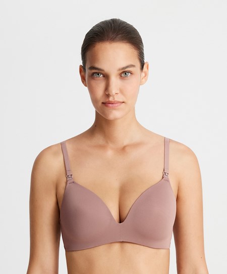 Soft Mauve Oysho Triangle Nursing Bra | NECQ75428