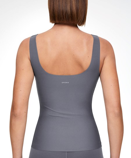 Steel Oysho Perfect-adapt Vest Top With Cups | JBQL24608