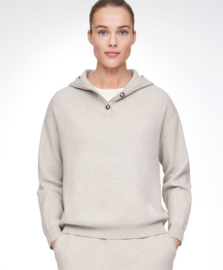 Stone Oysho Knit Hooded Jumper | FQSC35948