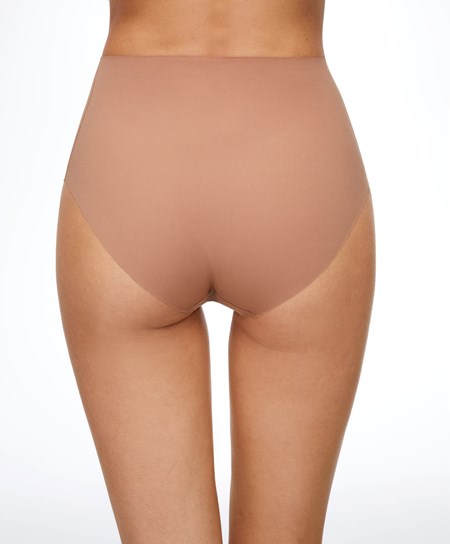 Tan Oysho High-waisted Invisible Laser-cut Briefs | YFWX43692