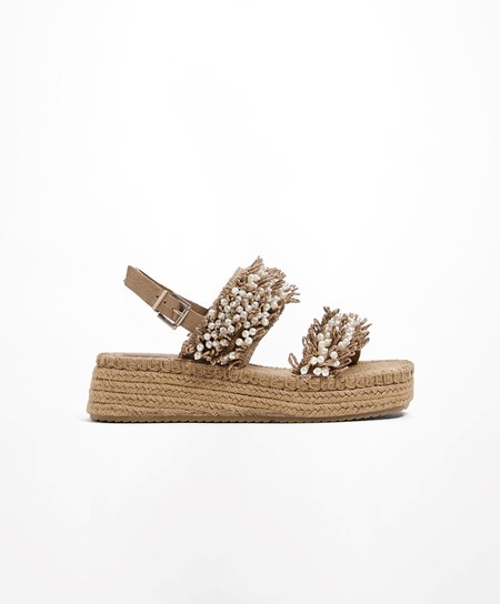 Toasted Brown Oysho Pearl Wedges | BGYD48791