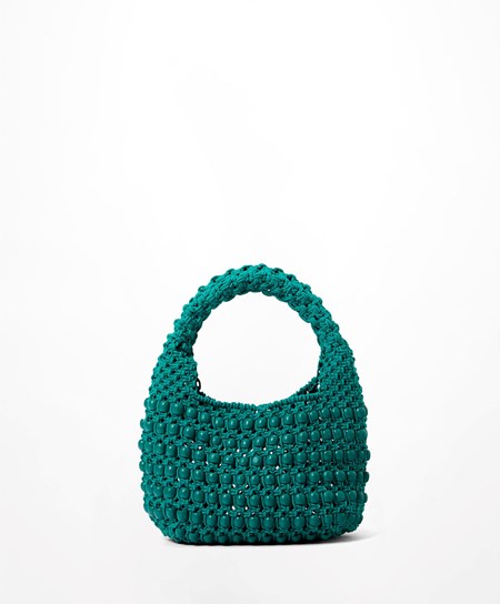 Turquoise Oysho Handbag With Strap And Little Ball Details | ZHTD45879