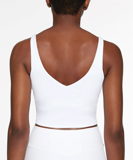 White Oysho Comfortlux Strappy Top | GYTN65389