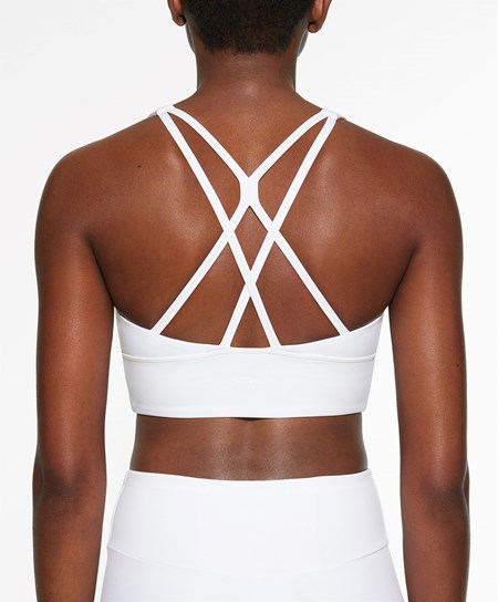 White Oysho Medium-support Sports Bra With Cups | RHNC79061