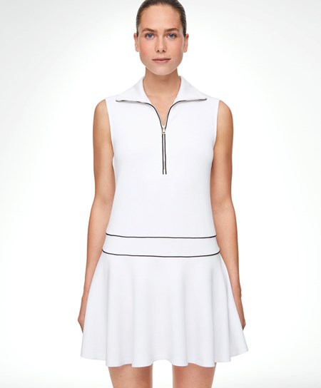 White Oysho Modal Polo-collar Dress | EMLK30496